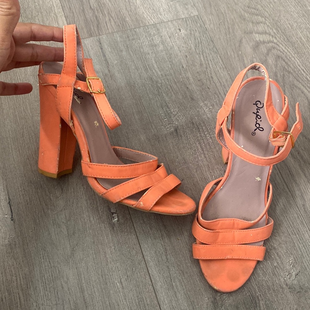 Women's Coral Orange Heels